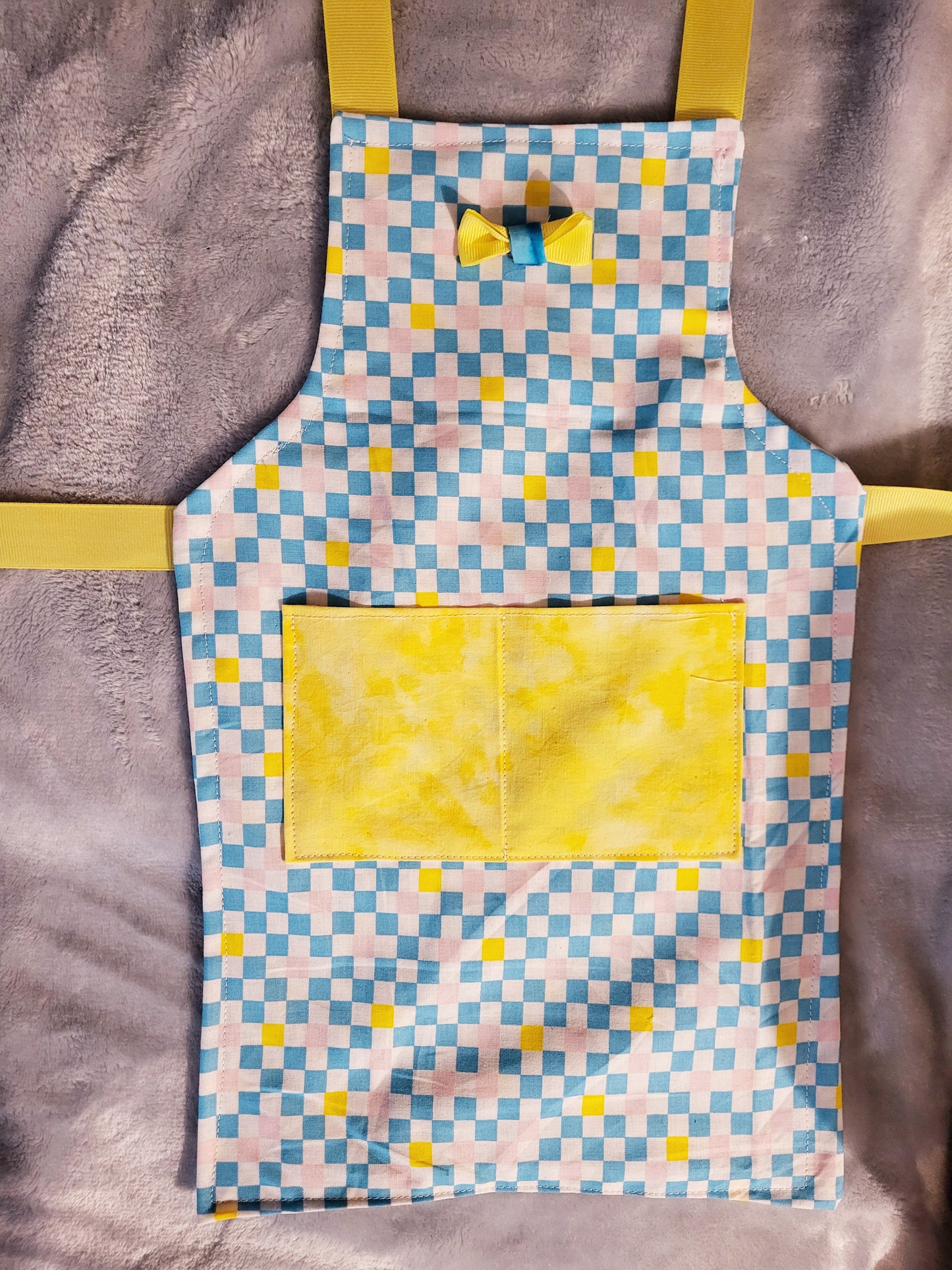 Blue and Yellow Checkered Apron