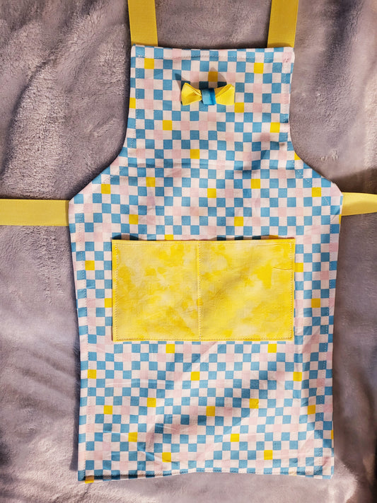 Blue and Yellow Checkered Apron